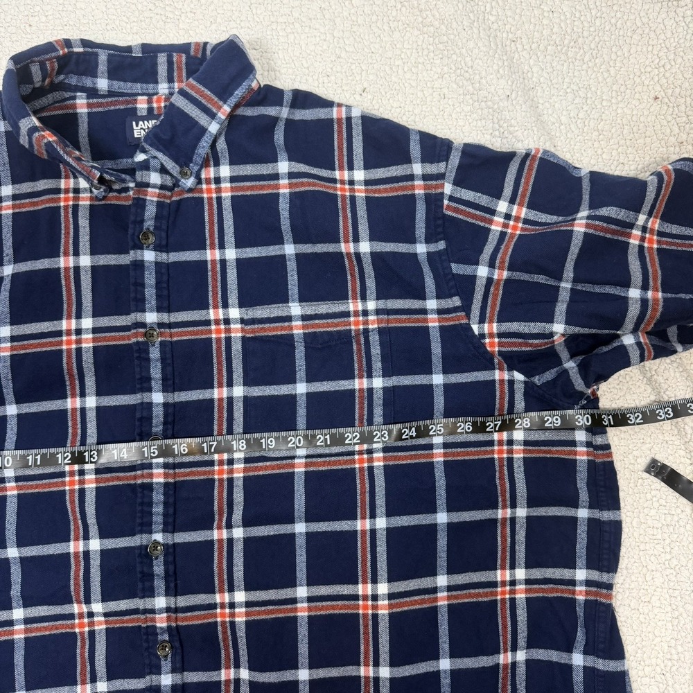 LANDS' END Big Men 3XL Traditional Fit Plaid Flagship Flannel Shirt Classic - Picture 5 of 10